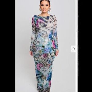 Farai London Malakai Long Sleeve Maxi Dress